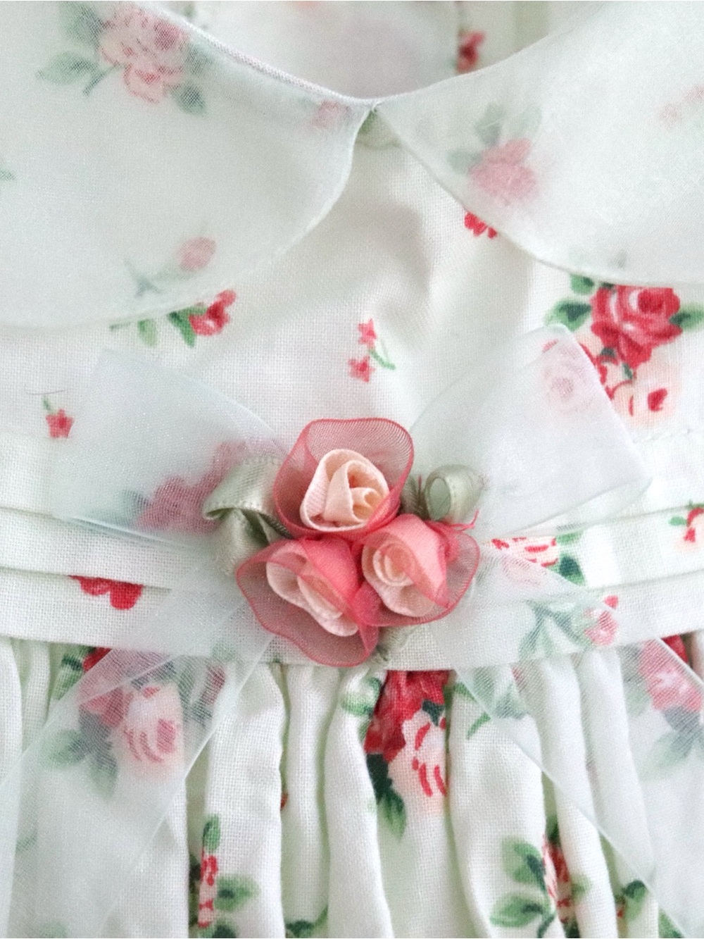 Bonnie Baby New York Vintage Floral Dress White/Green/Red 6-9MO - Picture 4 of 12